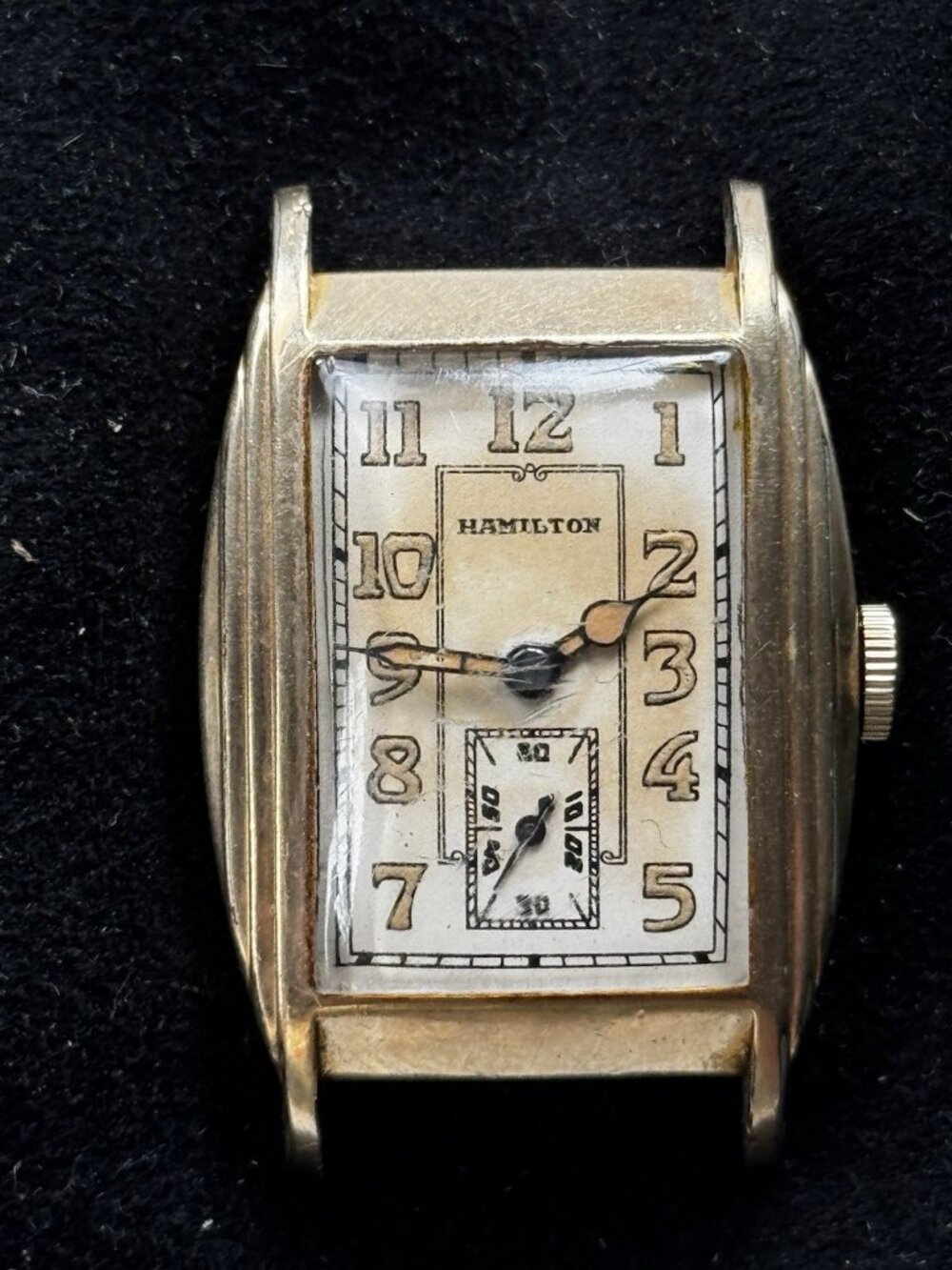 1920s Hamilton 986 17J Art Deco Tank Watch 10K Gold Filled Runs